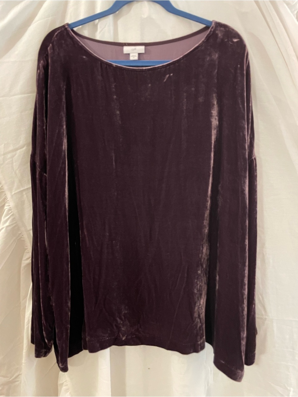 J. Jill Velvet Long-Sleeve Shirt - Deep Plum